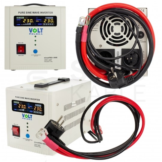 Zasilacz awaryjny UPS przetwornica SINUS PRO E 12V/230V AVR 500W / 800VA 5/10A VOLT do centralnego ogrzewania (pieca CO, pompy itp.)