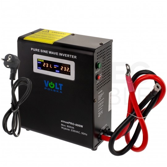 Zasilacz awaryjny UPS przetwornica SINUS PRO W 12V/230V AVR 500W / 800VA 10A VOLT do centralnego ogrzewania (pieca CO, pompy itp.)