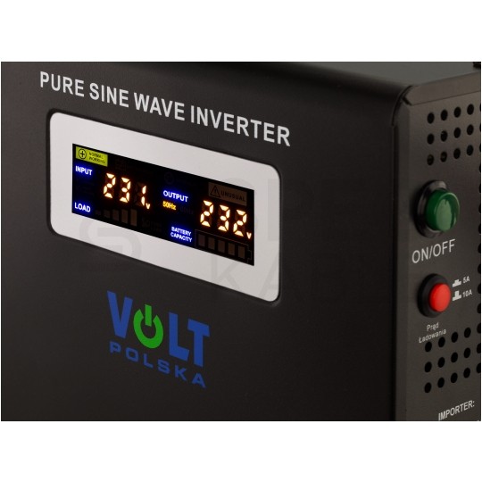 Zasilacz awaryjny UPS przetwornica SINUS PRO W 12V/230V AVR 500W / 800VA 10A VOLT do centralnego ogrzewania (pieca CO, pompy itp.)