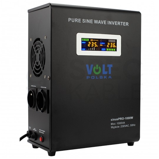 Zasilacz awaryjny UPS przetwornica SINUS PRO W 12V/230V AVR 700W / 1000VA 20A VOLT do centralnego ogrzewania (pieca CO, pompy itp.)