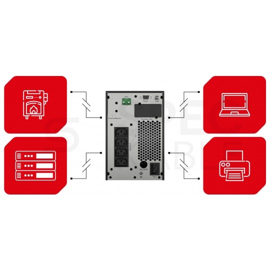 Zasilacz awaryjny UPS TOWER 1000W /1000VA 3x9 AhT/1000I/PF1/DF OFFICE ARMAC