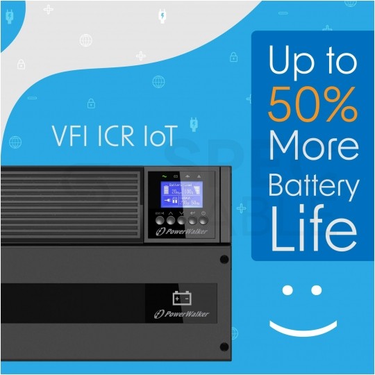 Zasilacz awaryjny UPS TOWER/RACK 19" 2U 3000W / 3000VA 6x9 Ah VFI 3000 ICR IOT PF1 PowerWalker