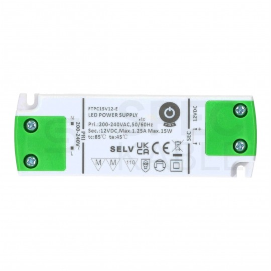 Zasilacz do oświetlenia LED 12V 1,25A 15W płaski meblowy POS Power