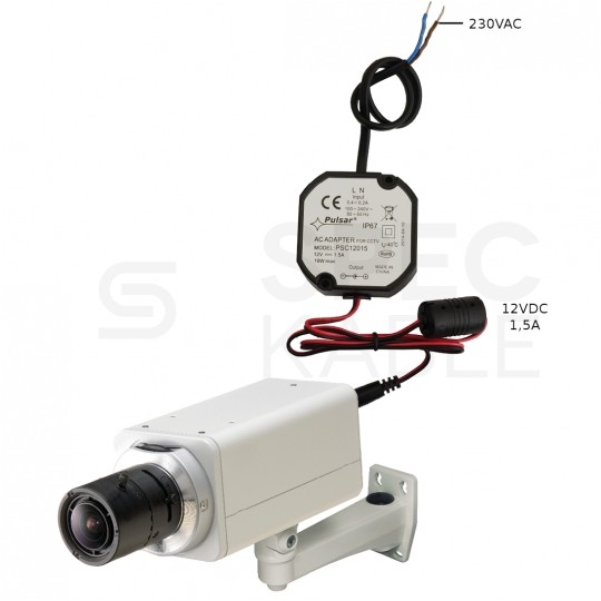 Zasilacz do puszki instalacyjnej 12V 1,5A 18W IP67 uniwersalny hermetyczny Pulsar