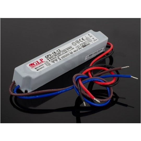 Zasilacz hermetyczny IP67 do oświetlenia LED 12V 1,5A 18W wodoodporny GLP