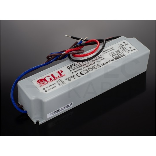 Zasilacz hermetyczny IP67 do oświetlenia LED 12V 6A 72W wodoodporny GLP