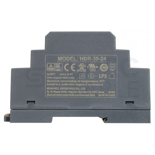 Zasilacz na szynę DIN 24V 1,5A 36W uniwersalny SLIM (2-modułowy) HDR Mean Well