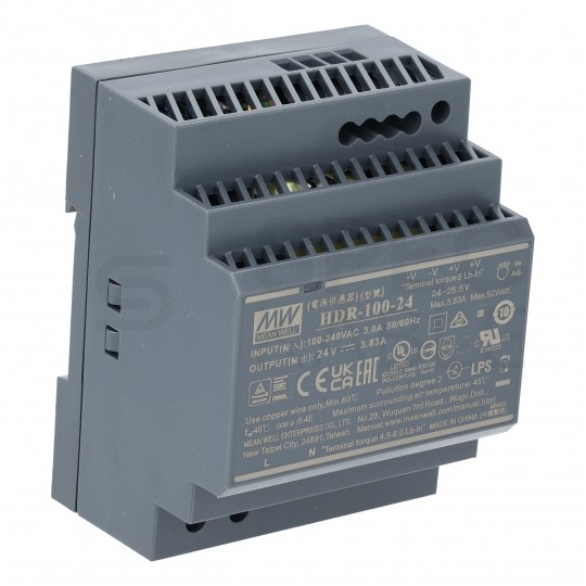 Zasilacz na szynę DIN 24V 3,83A 92W uniwersalny SLIM (4-modułowy) HDR Mean Well