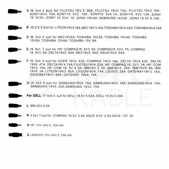 Zasilacz samochodowy Ładowarka uniwersalna do laptopa 12V/24V 100W VOLT