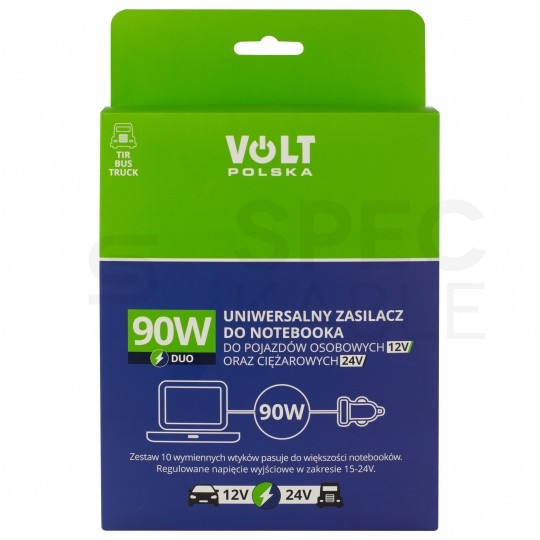 Zasilacz samochodowy Ładowarka uniwersalna do laptopa 12V/24V 100W VOLT