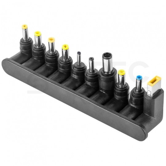 Zasilacz sieciowy AC/DC do laptopa 18,5-20V DC 65W uniwersalny (10 końcówek) REBEL