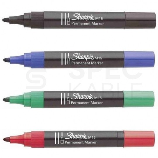 Zestaw 4 Markerów permanentnych Sharpie M15 MIX kolorów (końcówka Bullet 2,0mm)