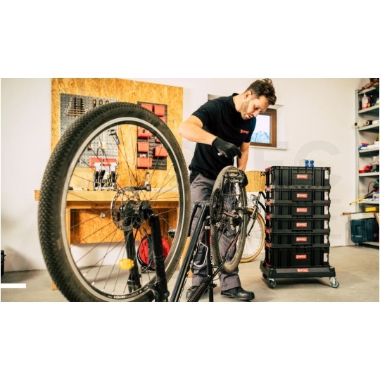 Zestaw 4 skrzynek narzędziowych modułowych na kółkach TWO CART 6 w 1 Qbrick System