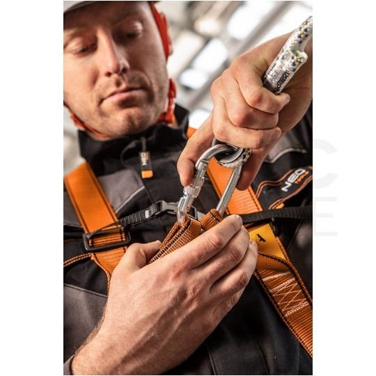 Zestaw asekuracyjny: szelki bezpieczeństwa + linka z amortyzatorem NEO 97-101