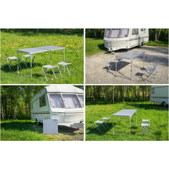 Zestaw biwakowy (stół + 4 krzesła) składany w walizkę NEO 63-159