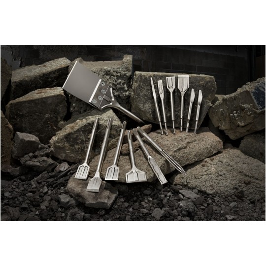 Zestaw dłut SDS-Plus do młotowiertarki do cegły, betonu 3 sztuki: długie + szerokie+ szpicak 250mm MILWAUKEE