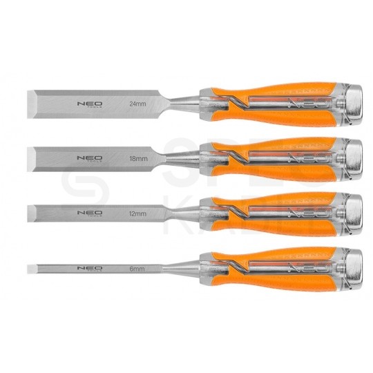 Zestaw dłut stolarskich do drewna 6-24mm Komplet 4szt w etui NEO 37-900