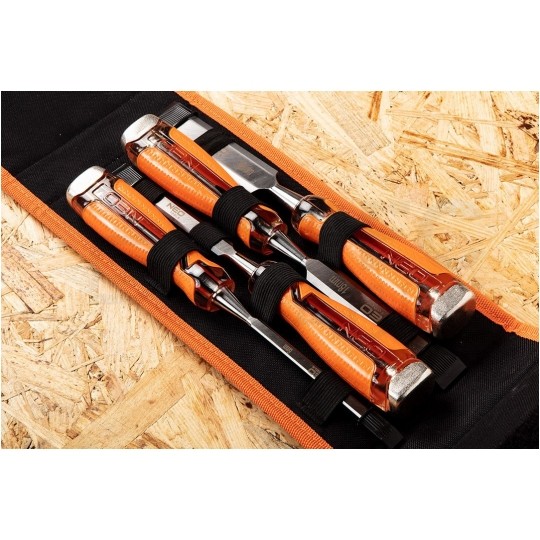 Zestaw dłut stolarskich do drewna 6-24mm Komplet 4szt w etui NEO 37-900