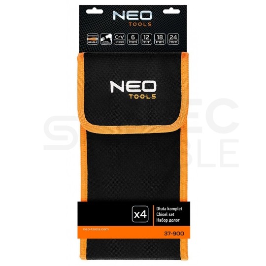 Zestaw dłut stolarskich do drewna 6-24mm Komplet 4szt w etui NEO 37-900