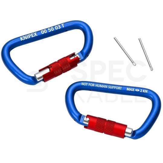 Zestaw do zabezpieczania narzędzi Komplet 6 elementów (linka + paski mocujące + karabinczyki) KNIPEX 00 50 04 T BK