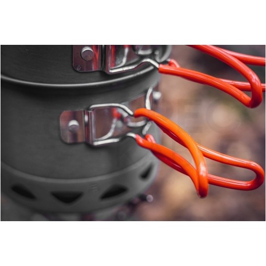 Zestaw garnków turystycznych 2w1 z radiatorem na kamping NEO 63-144