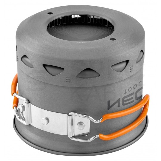 Zestaw garnków turystycznych 2w1 z radiatorem na kamping NEO 63-144