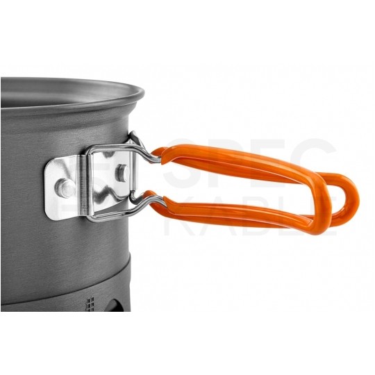 Zestaw garnków turystycznych 2w1 z radiatorem na kamping NEO 63-144