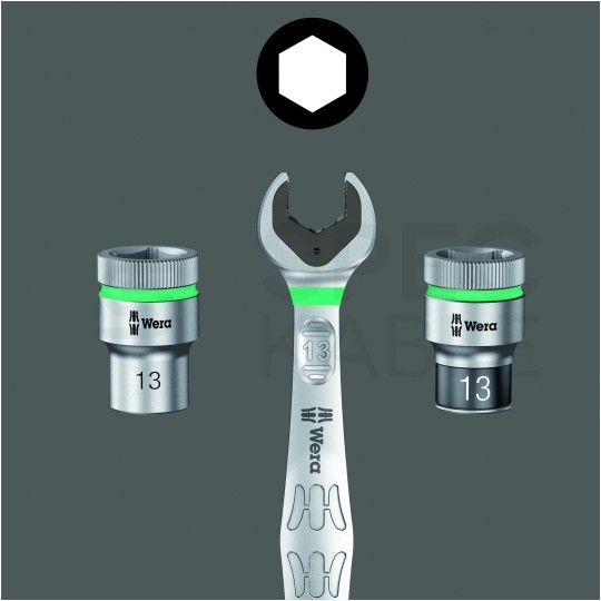 Zestaw grzechotka 1/4 z nasadkami metrycznymi i bitami w etui tekstylnym Zyklop Speed WERA