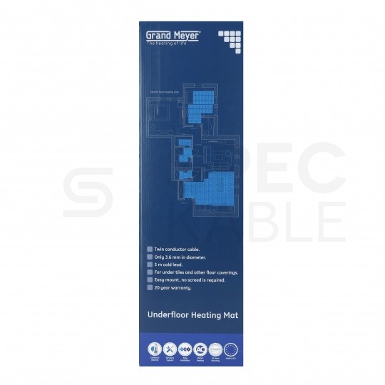 Zestaw grzewczy 180W Mata 1,0m2 (2x0,5m) THM180-010 + termostat SN-20 GRAND MEYER