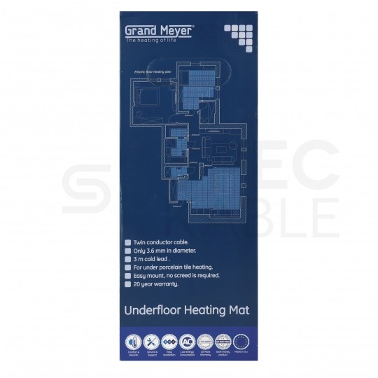 Zestaw grzewczy 720W Mata 4m2 (8x0,5m) THM180-040 + termostat SN-20 GRAND MEYER