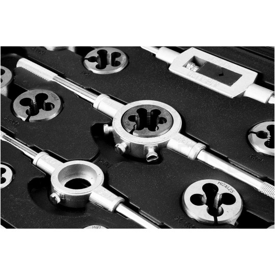 Zestaw gwintowników i narzynek M3-M12, M6-M20 110 elementów w walizce NEO 11-915