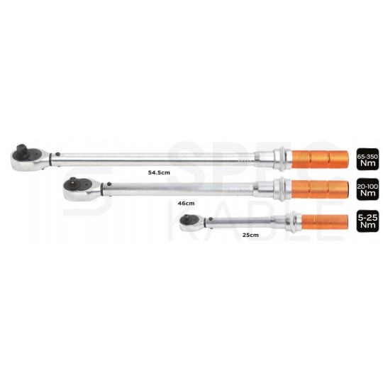 Zestaw kluczy dynamometrycznych 3 sztuki: 1/4" 3/8" 1/2" 5-350Nm + walizka NEO 08-843