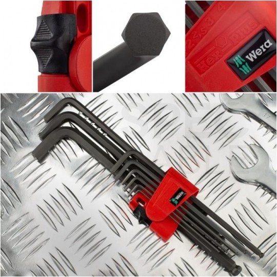 Zestaw kluczy imbusowych trzpieniowych z kulką 9szt 1,5-10 Hex-Plus WERA