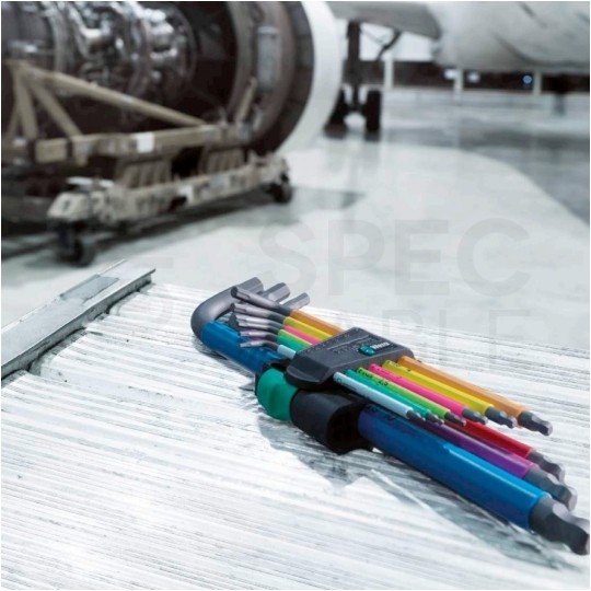 Zestaw kluczy imbusowych trzpieniowych z kulką i zawieszką 1,5-10 9szt. Hex-Plus kolor WERA