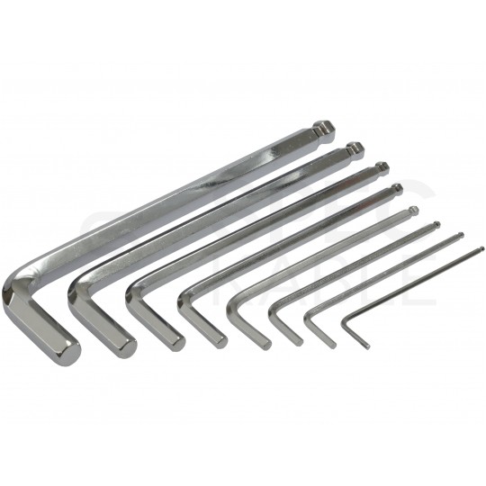 Zestaw kluczy imbusowych z kulką 2-10mm metaliczne 8szt w etui NEO 09-523