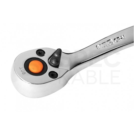 Zestaw kluczy nasadowych 63 elementy: grzechotka 1/4" + bity + akcesoria + metalowa obudowa NEO 10-008