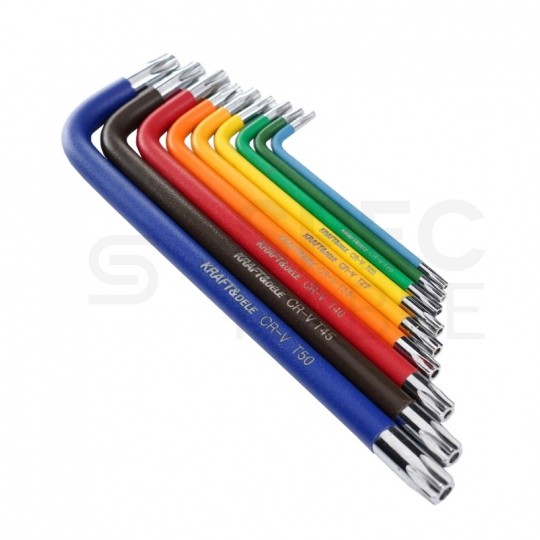 Zestaw kluczy Torx, kolorowe T10-T50 9szt. Kraft&Dele