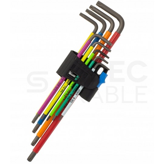 Zestaw kluczy torx trzpieniowych długich z funkcją przytrzymywania 9szt 8-40 kolor HF WERA