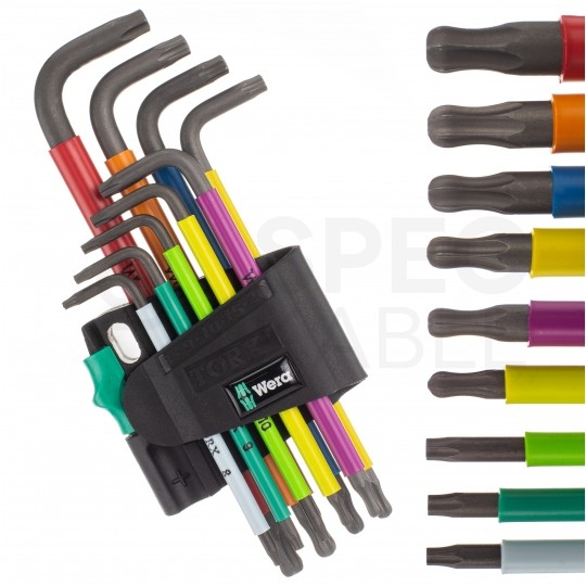 Zestaw kluczy torx trzpieniowych z magnetyzerem 9szt 8-40 kolor WERA