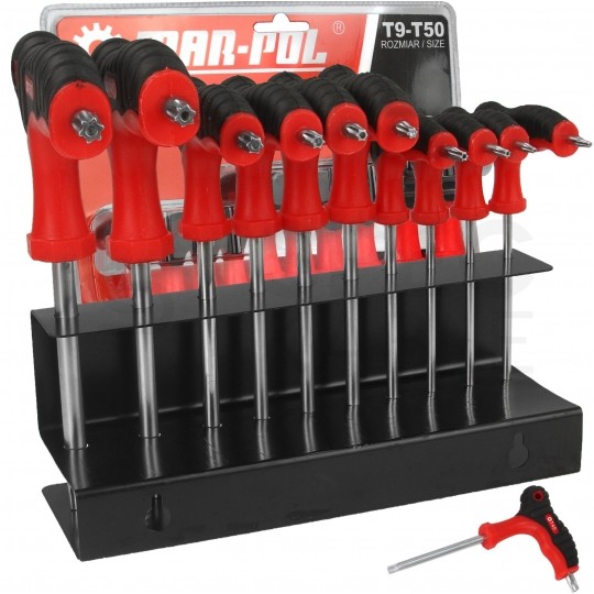 Zestaw kluczy TORX typ T 10 szt. (T9-T50) + stojak MAR-POL