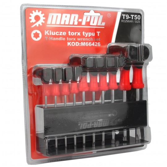 Zestaw kluczy TORX typ T 10 szt. (T9-T50) + stojak MAR-POL