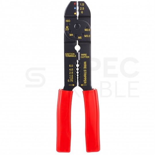 Zestaw końcówek kablowych izolowanych 0,5-6mm2 MIX konektorów 100szt w pudełku + zaciskarka 0,5-6mm2 ORNO