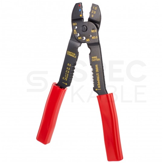 Zestaw końcówek kablowych izolowanych 0,5-6mm2 MIX konektorów 100szt w pudełku + zaciskarka 0,5-6mm2 ORNO