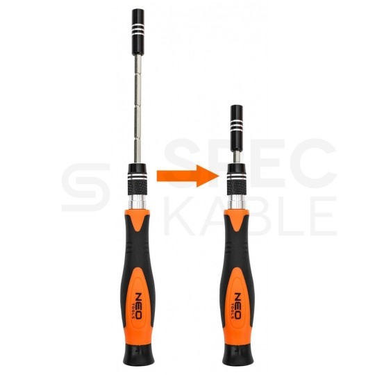 Zestaw końcówek wkrętakowych, serwisowy do smartfonów 53 sztuki + przedłużki + narzędzie do otwierania kart SIM NEO 06-111-1