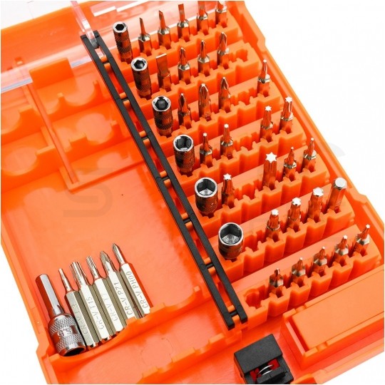 Zestaw końcówek wkrętakowych, serwisowy do smartfonów 53 sztuki + przedłużki + narzędzie do otwierania kart SIM NEO 06-111-1