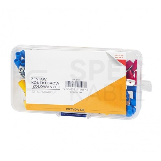 Zestaw konektorów samochodowych (oczkowych i wsuwkowych) izolowanych 120szt w pudełku