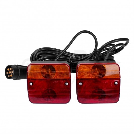 Zestaw magnetycznych lamp / świateł do przyczepy samochodowej (wtyk 7-pin) MAR-POL