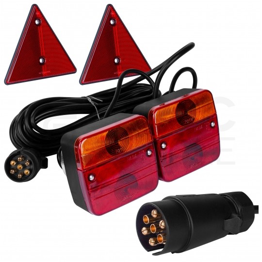 Zestaw magnetycznych lamp / świateł do przyczepy samochodowej (wtyk 7-pin) MAR-POL