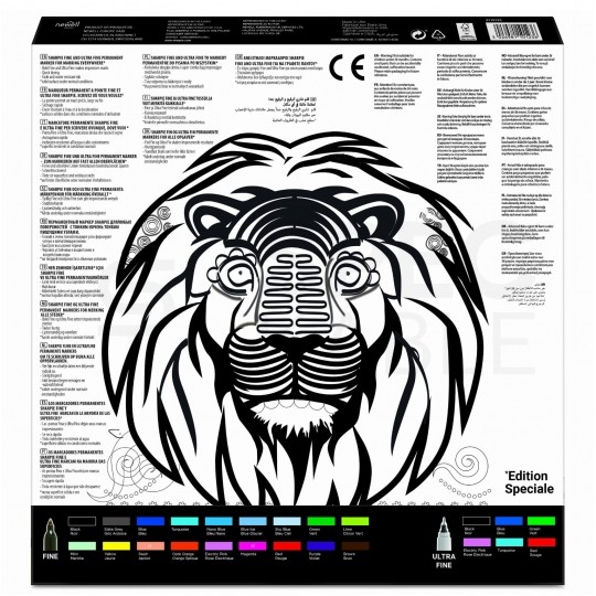 Zestaw markerów permanentnych Sharpie "Lion" 26 kolorów 20x Fine Point 1.0mm + 6x Ultra Fine Point 0.5mm