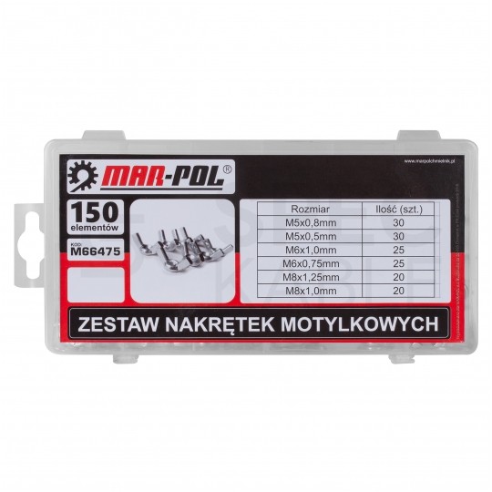 Zestaw nakrętek motylkowych 150szt. MAR-POL
